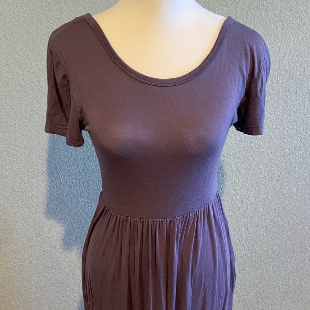 Periwinkle Cotton Maxi Dress with Pockets, Size Small